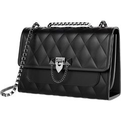 black purse with silver hardware